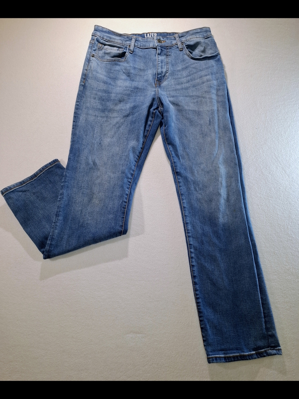 LAZER Men’s Straight Jeans in Faded Blue - Picture 5 of 11